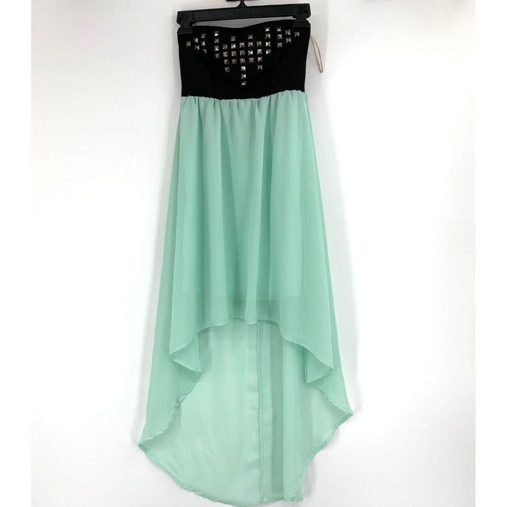 Womens JR Tween Jesse & J Dress Small Hi-Low Studded Dress Strapless 0927